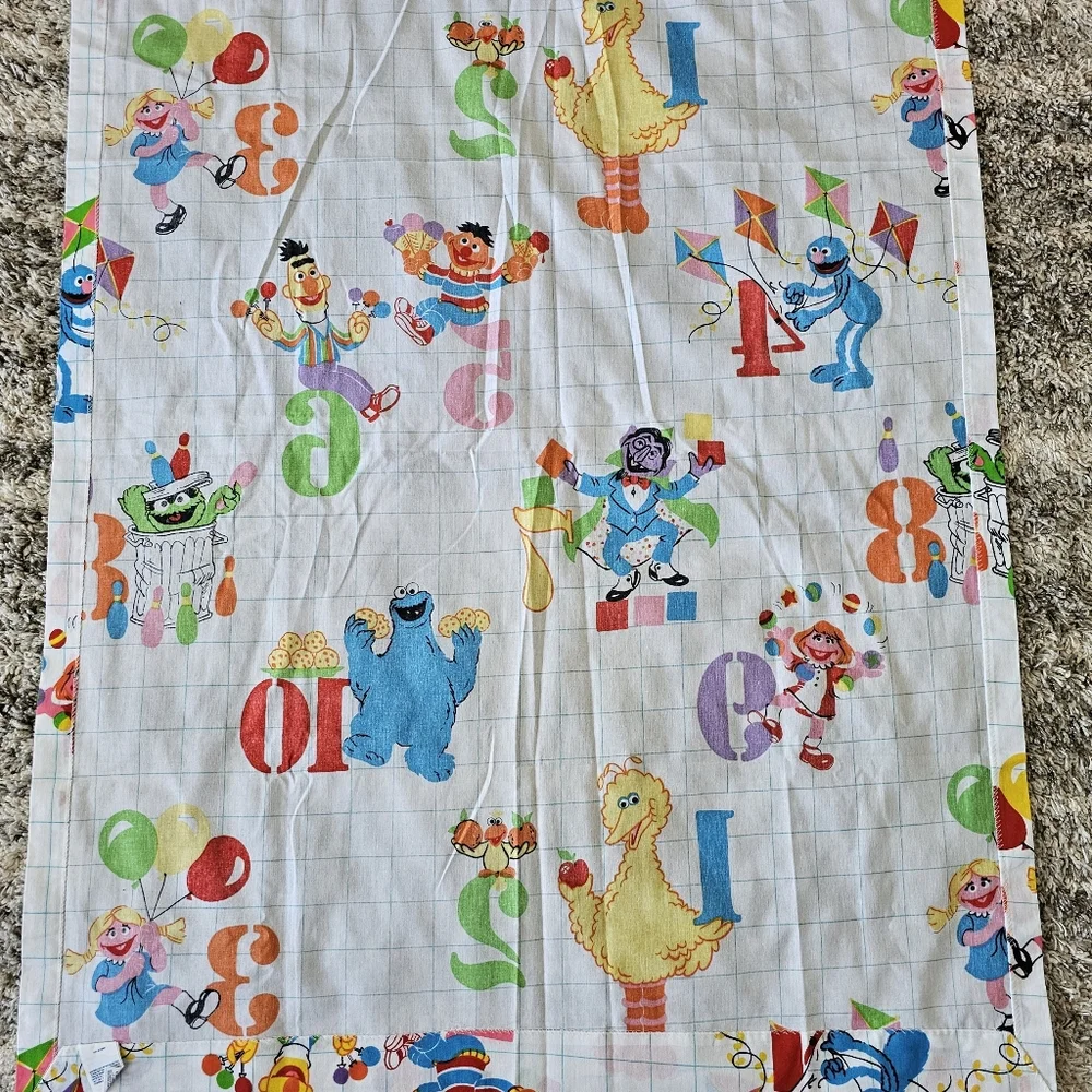Vtg SESAME STREET Replacement Long Valance Or Curtain 41 x 53 Numbers JP Stevens